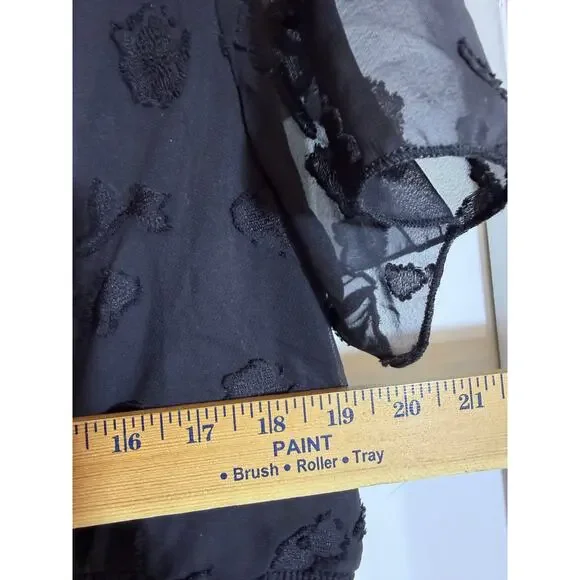 NWT Baltic Born Women Black Evelyn Smocked Maxi Dress Long Sleeve Romantic - Picture 6 of 12